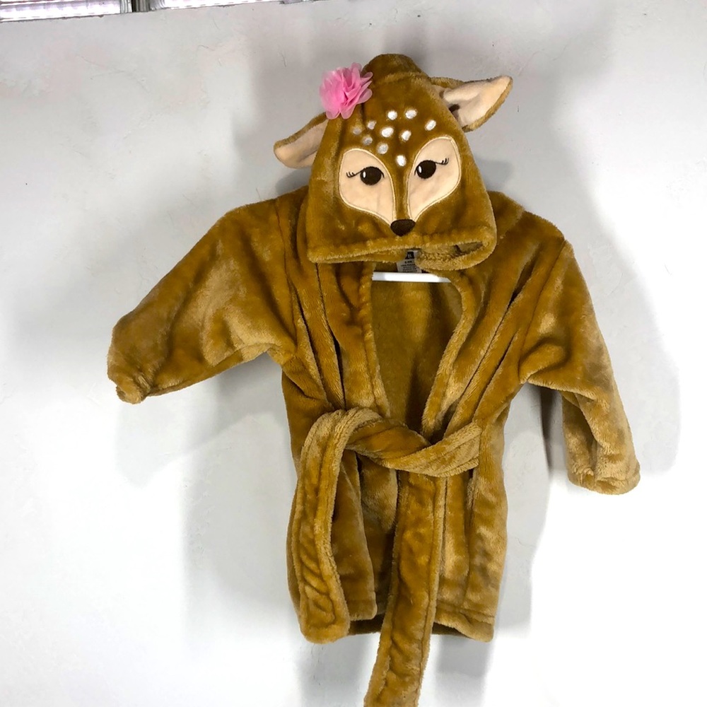 HB brown Fox hooded robe size 0-9 months
